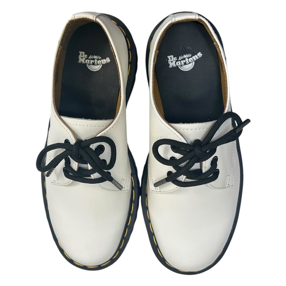 Dr. Martens Womens 1461 Quad Platform Oxford, Smooth Leather Shoes White SZ 8 US - Picture 6 of 14